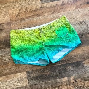 Hurley Neon Green Women’s Low Rise Board Shorts Size 9